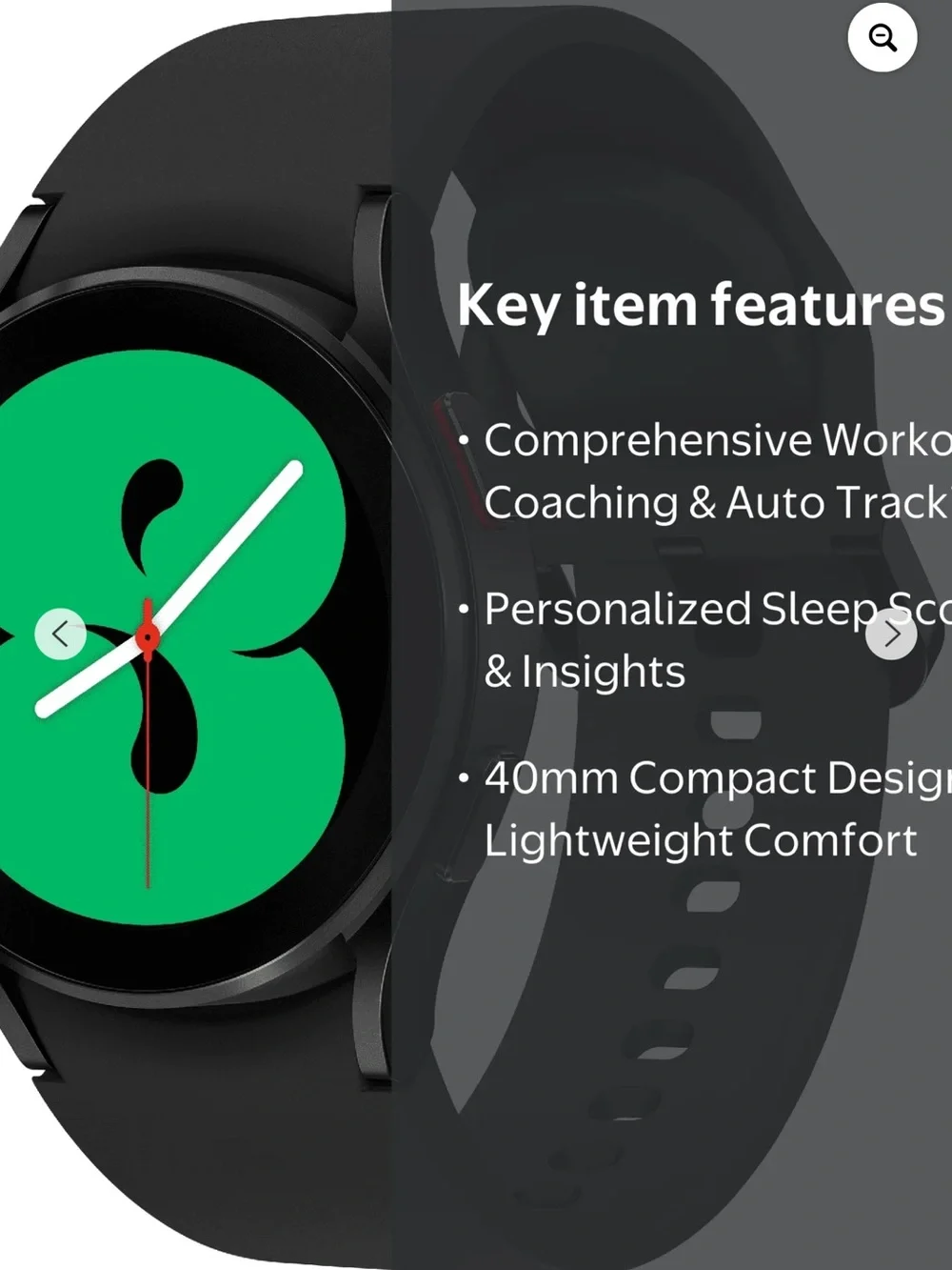 Samsung Black Fitness Smartwatch with Perforated Sport Band